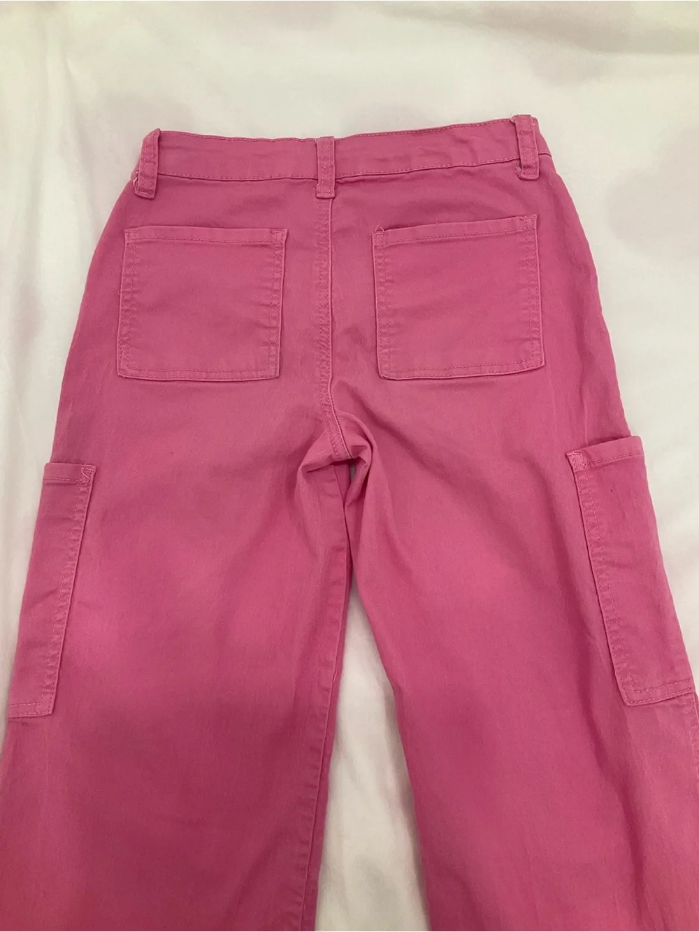Wide Leg Cargo Pants in Bright Pink